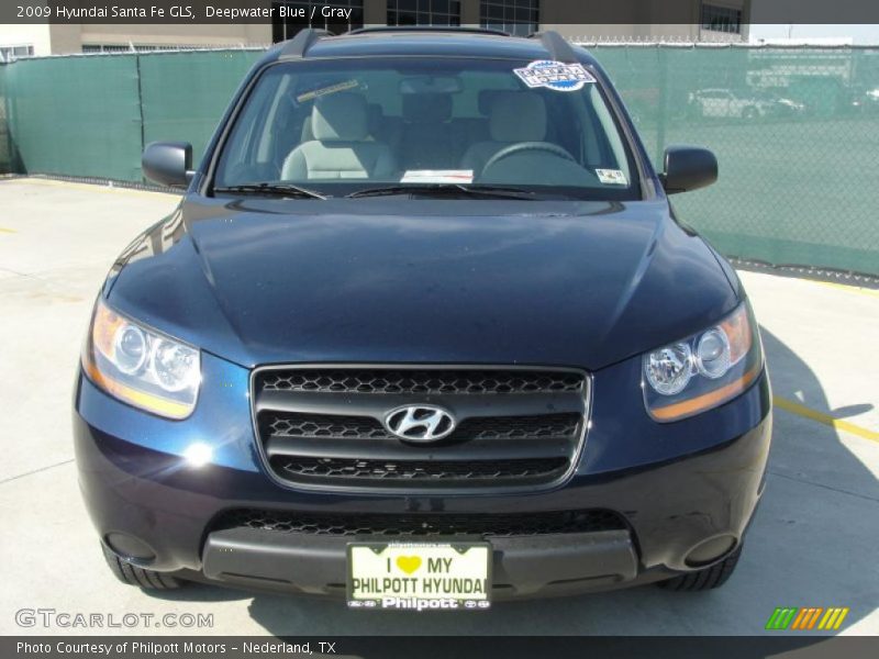 Deepwater Blue / Gray 2009 Hyundai Santa Fe GLS