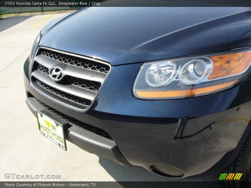 Deepwater Blue / Gray 2009 Hyundai Santa Fe GLS