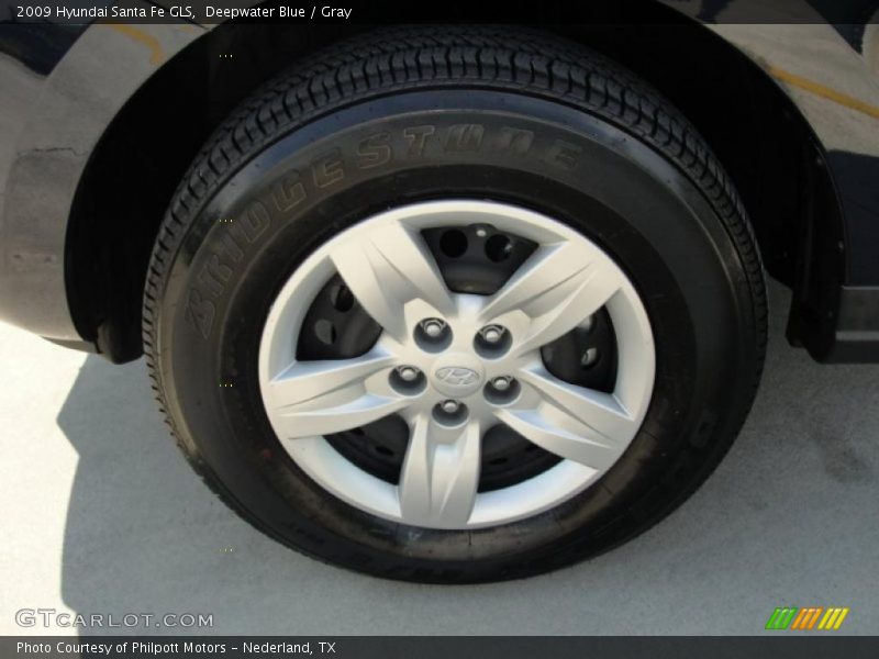 Deepwater Blue / Gray 2009 Hyundai Santa Fe GLS