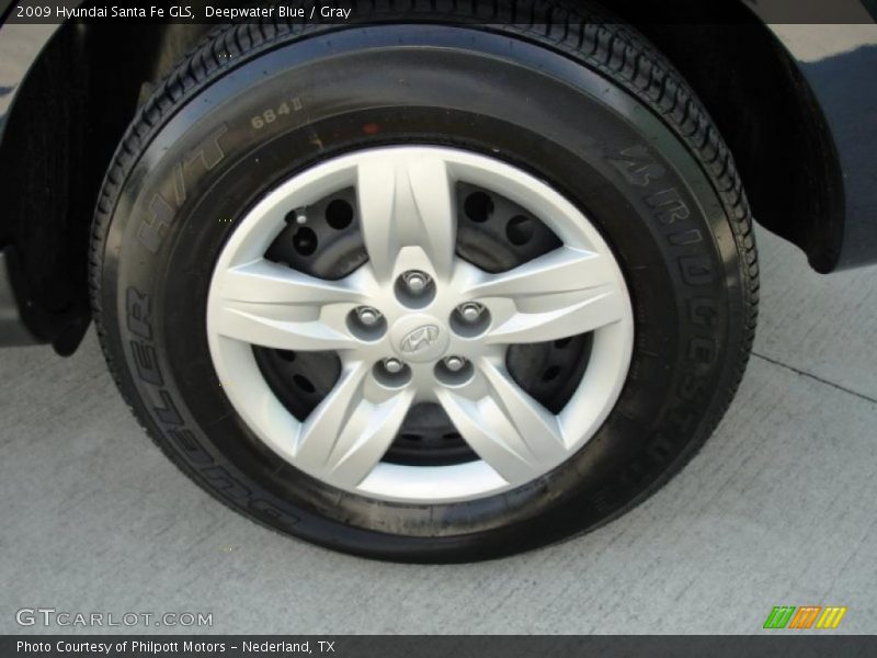 Deepwater Blue / Gray 2009 Hyundai Santa Fe GLS