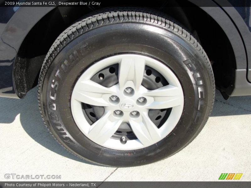 Deepwater Blue / Gray 2009 Hyundai Santa Fe GLS