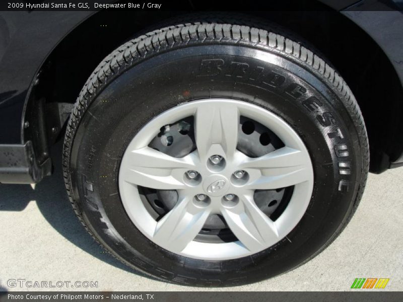 Deepwater Blue / Gray 2009 Hyundai Santa Fe GLS