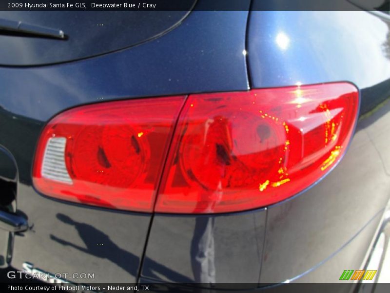 Deepwater Blue / Gray 2009 Hyundai Santa Fe GLS