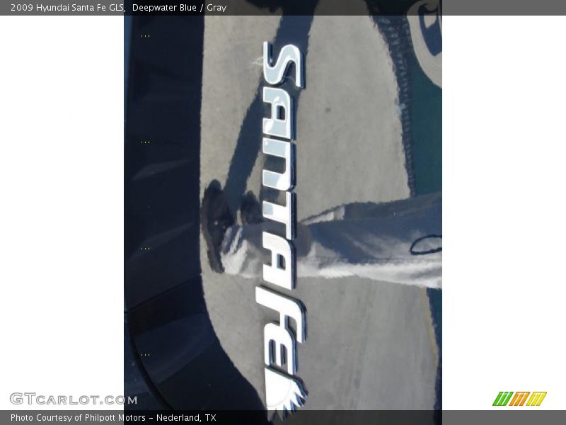 Deepwater Blue / Gray 2009 Hyundai Santa Fe GLS