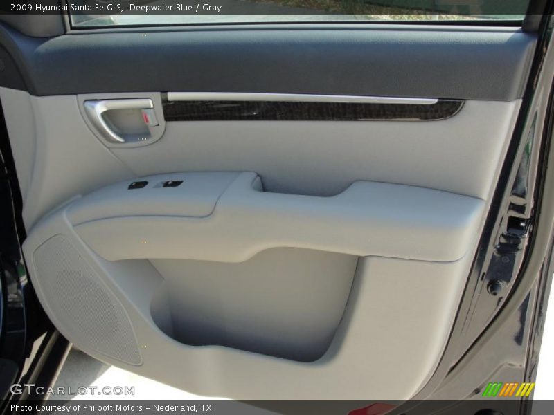 Deepwater Blue / Gray 2009 Hyundai Santa Fe GLS