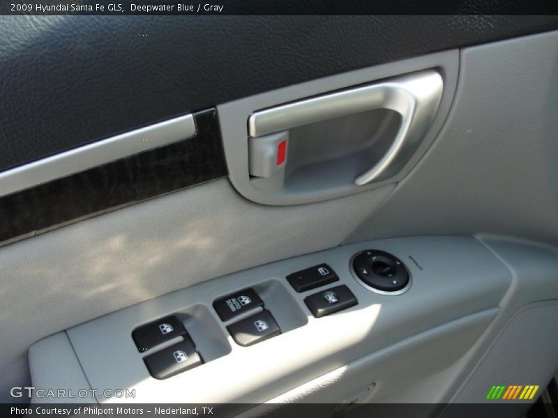 Deepwater Blue / Gray 2009 Hyundai Santa Fe GLS