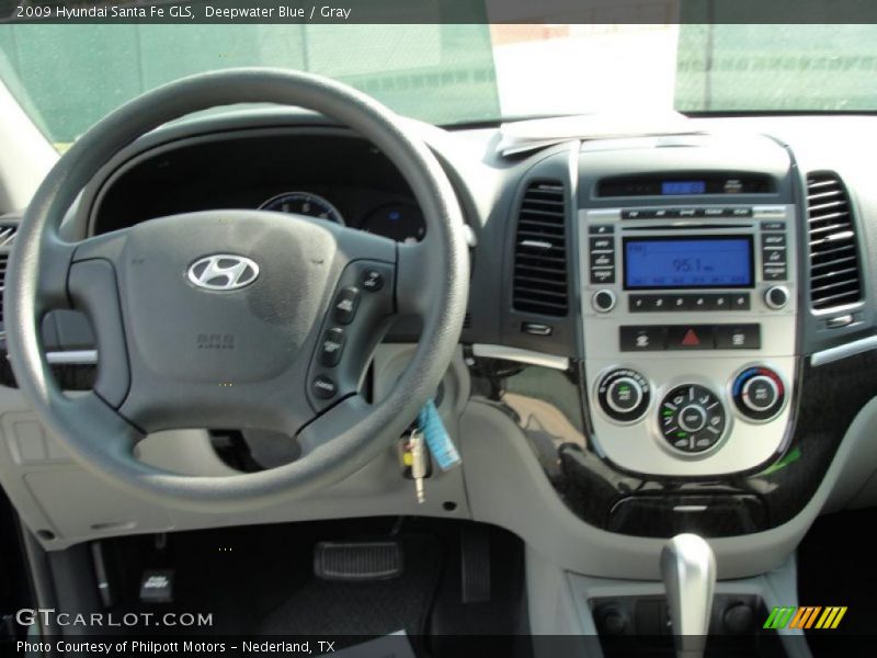 Deepwater Blue / Gray 2009 Hyundai Santa Fe GLS