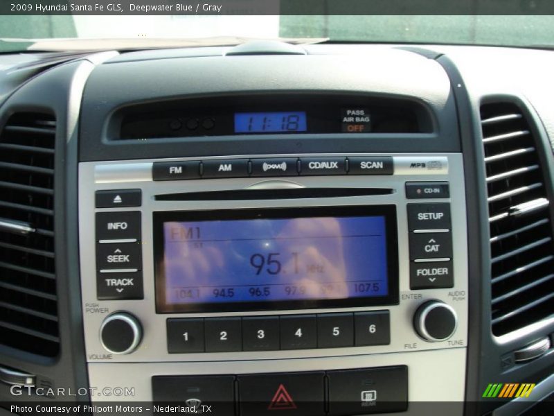 Deepwater Blue / Gray 2009 Hyundai Santa Fe GLS