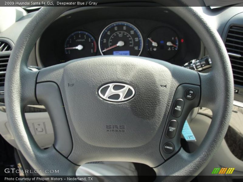 Deepwater Blue / Gray 2009 Hyundai Santa Fe GLS