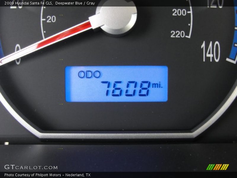 Deepwater Blue / Gray 2009 Hyundai Santa Fe GLS