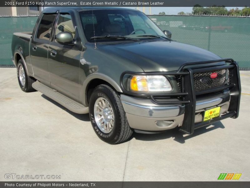 Estate Green Metallic / Castano Brown Leather 2001 Ford F150 King Ranch SuperCrew