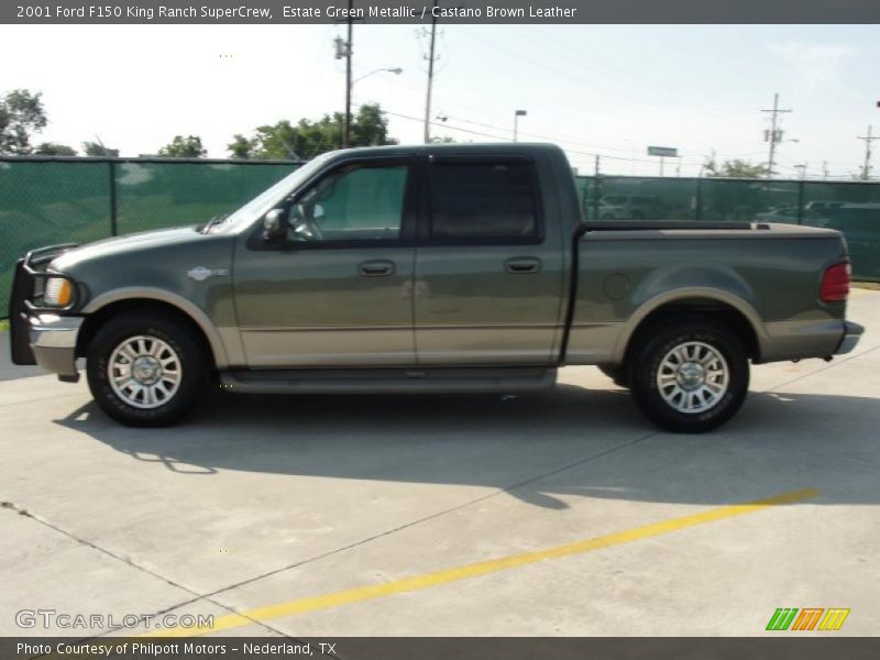 Estate Green Metallic / Castano Brown Leather 2001 Ford F150 King Ranch SuperCrew