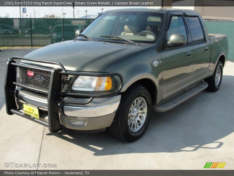 Estate Green Metallic / Castano Brown Leather 2001 Ford F150 King Ranch SuperCrew
