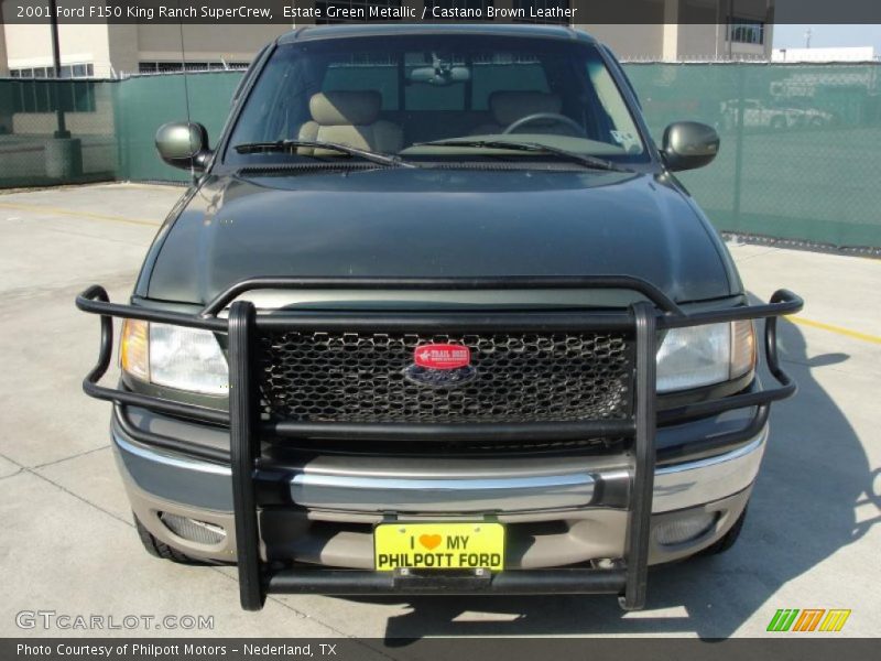 Estate Green Metallic / Castano Brown Leather 2001 Ford F150 King Ranch SuperCrew