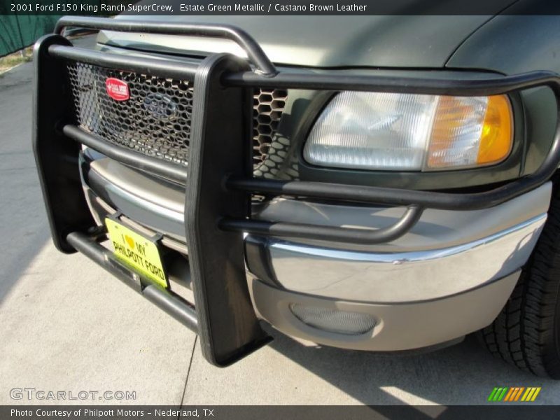 Estate Green Metallic / Castano Brown Leather 2001 Ford F150 King Ranch SuperCrew