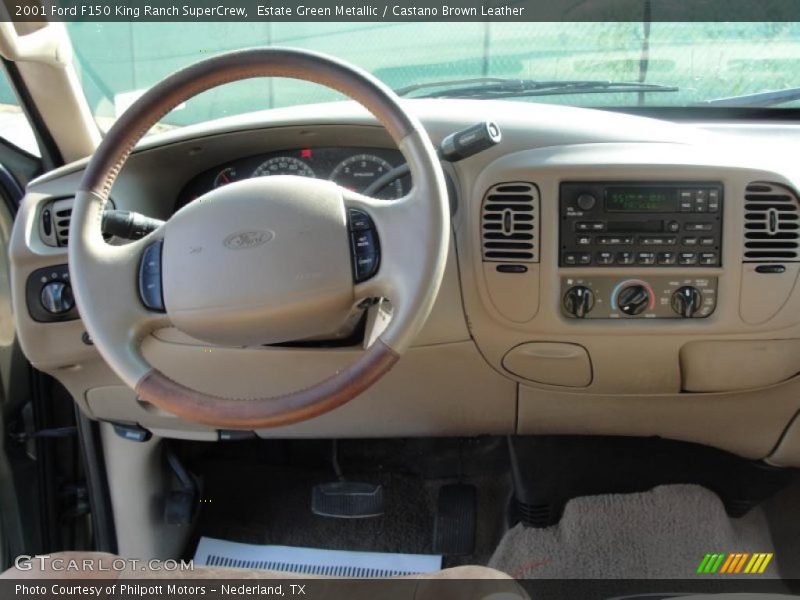Estate Green Metallic / Castano Brown Leather 2001 Ford F150 King Ranch SuperCrew