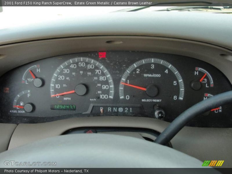 Estate Green Metallic / Castano Brown Leather 2001 Ford F150 King Ranch SuperCrew
