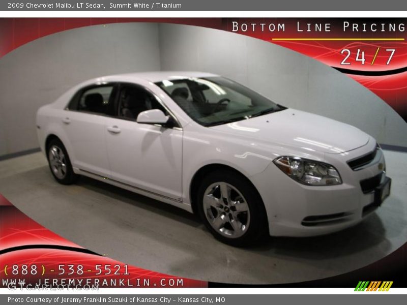 Summit White / Titanium 2009 Chevrolet Malibu LT Sedan