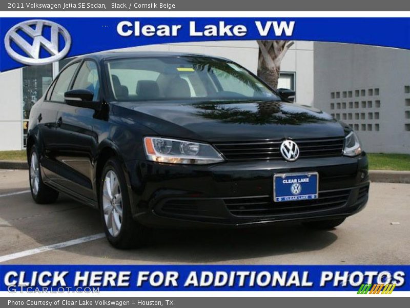 Black / Cornsilk Beige 2011 Volkswagen Jetta SE Sedan