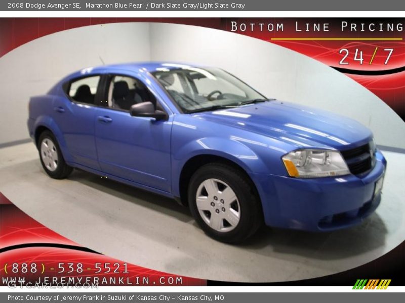 Marathon Blue Pearl / Dark Slate Gray/Light Slate Gray 2008 Dodge Avenger SE