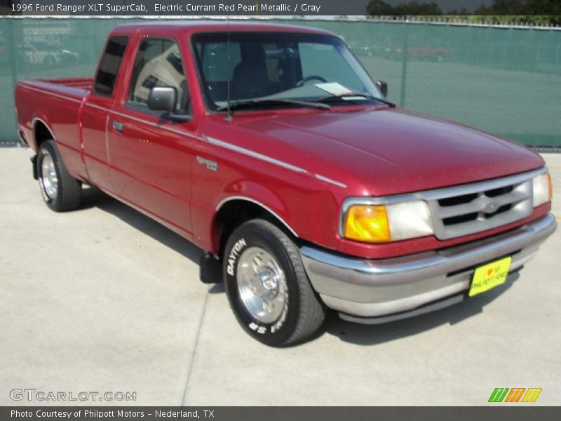 Electric Currant Red Pearl Metallic / Gray 1996 Ford Ranger XLT SuperCab