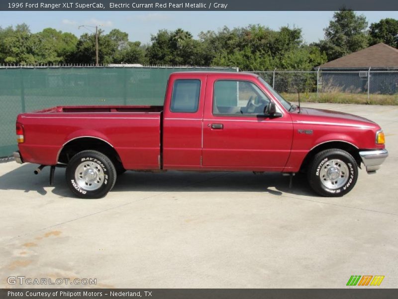 Electric Currant Red Pearl Metallic / Gray 1996 Ford Ranger XLT SuperCab