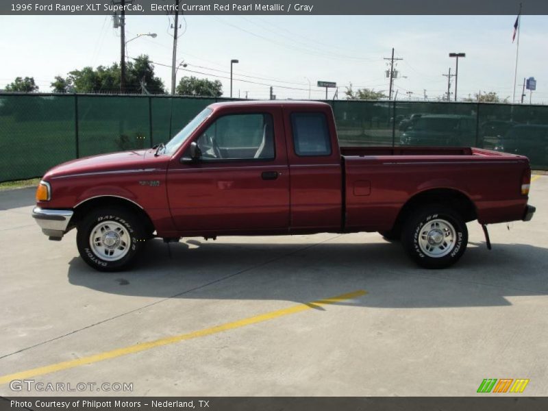 Electric Currant Red Pearl Metallic / Gray 1996 Ford Ranger XLT SuperCab