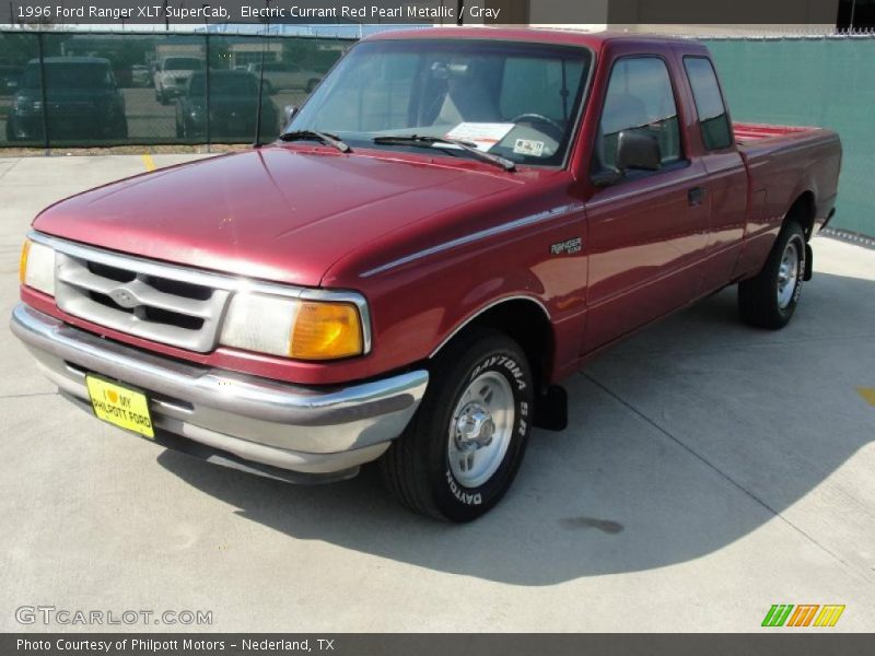 Electric Currant Red Pearl Metallic / Gray 1996 Ford Ranger XLT SuperCab