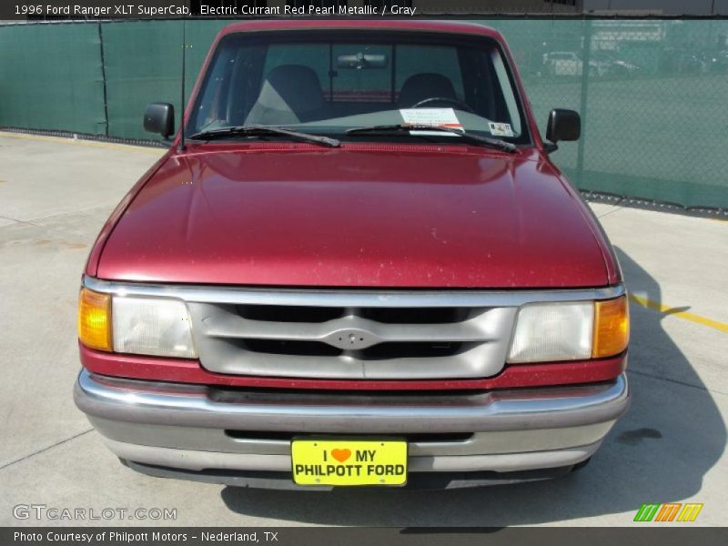 Electric Currant Red Pearl Metallic / Gray 1996 Ford Ranger XLT SuperCab