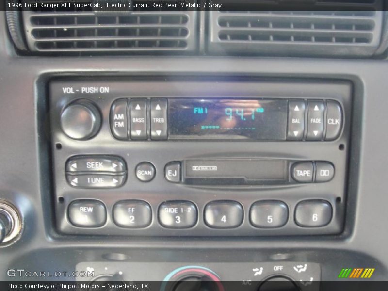 Electric Currant Red Pearl Metallic / Gray 1996 Ford Ranger XLT SuperCab