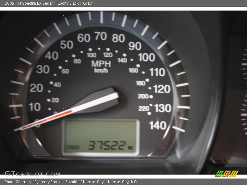 Ebony Black / Gray 2009 Kia Spectra EX Sedan