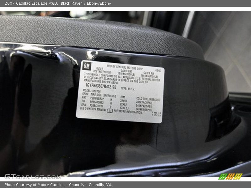 Black Raven / Ebony/Ebony 2007 Cadillac Escalade AWD