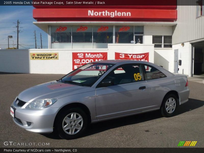 Satin Silver Metallic / Black 2005 Honda Civic Value Package Coupe