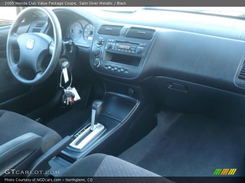 Satin Silver Metallic / Black 2005 Honda Civic Value Package Coupe