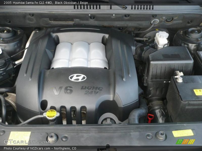 Black Obsidian / Beige 2005 Hyundai Santa Fe GLS 4WD