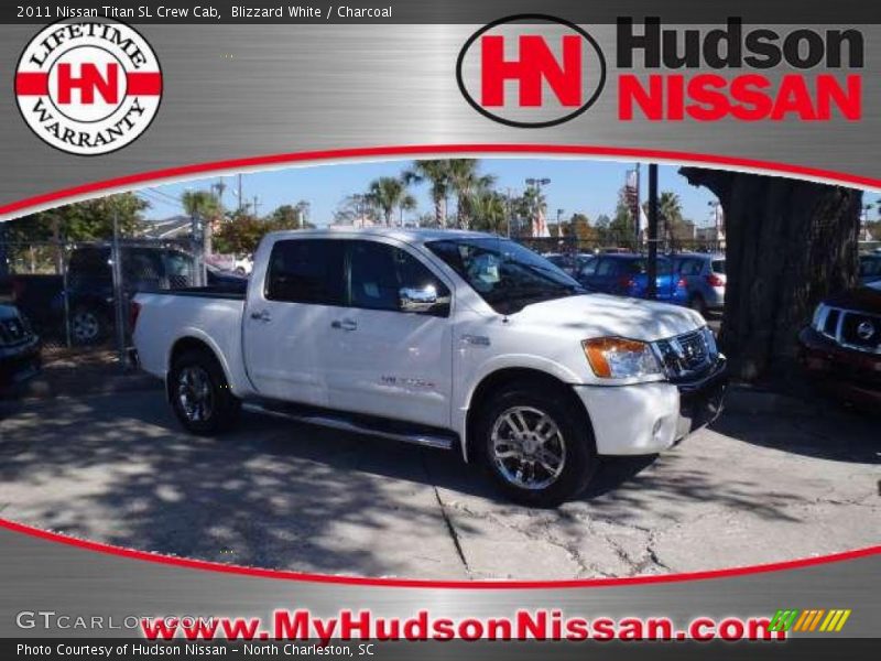 Blizzard White / Charcoal 2011 Nissan Titan SL Crew Cab