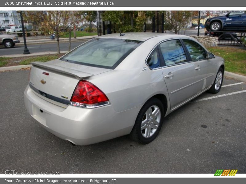 Gold Mist Metallic / Neutral Beige 2008 Chevrolet Impala LT