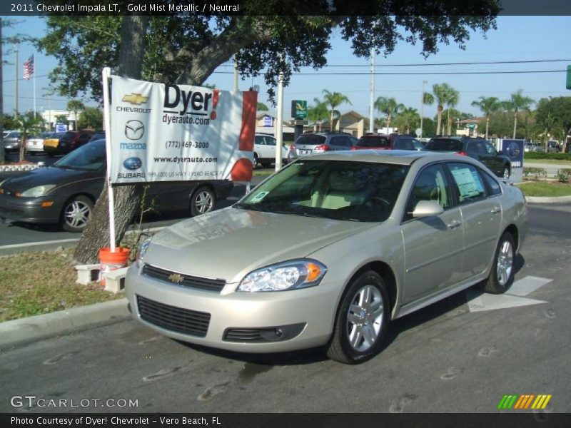 Gold Mist Metallic / Neutral 2011 Chevrolet Impala LT