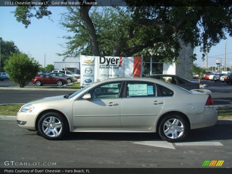 Gold Mist Metallic / Neutral 2011 Chevrolet Impala LT