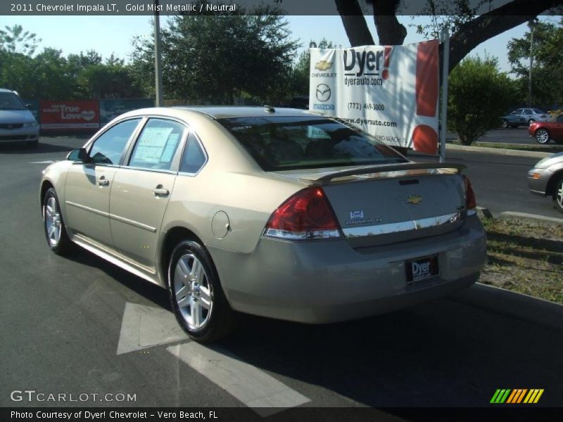 Gold Mist Metallic / Neutral 2011 Chevrolet Impala LT