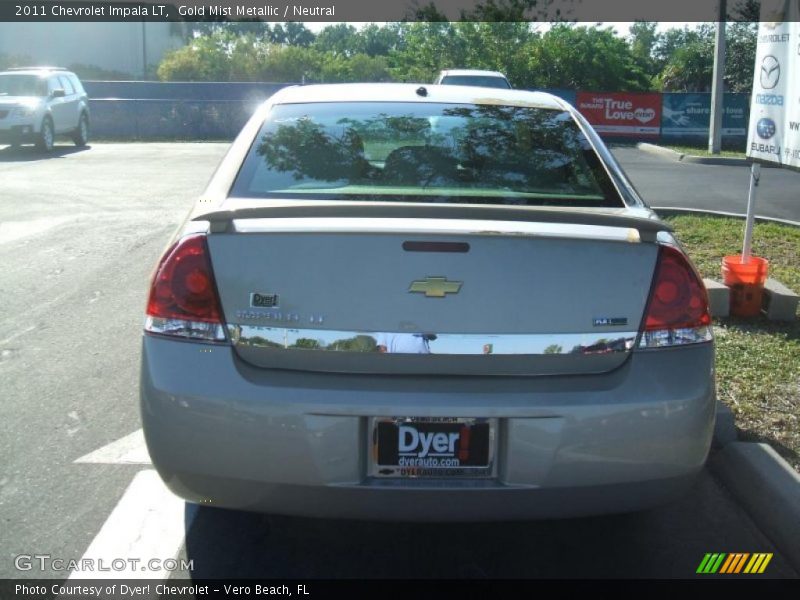 Gold Mist Metallic / Neutral 2011 Chevrolet Impala LT