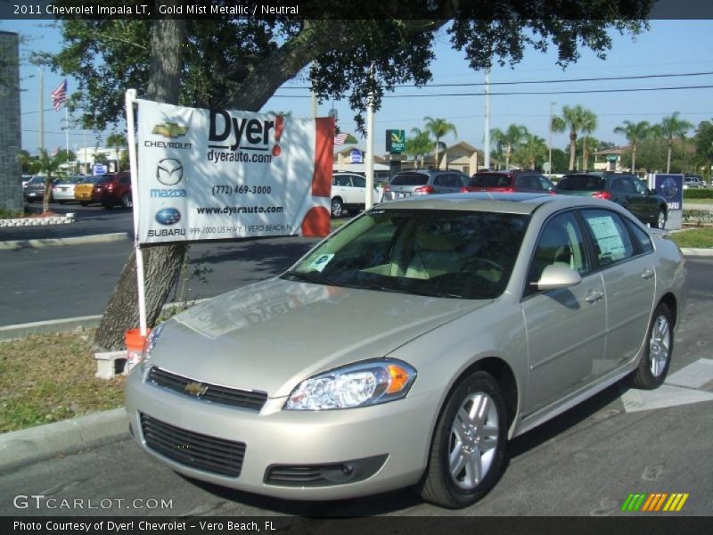Gold Mist Metallic / Neutral 2011 Chevrolet Impala LT