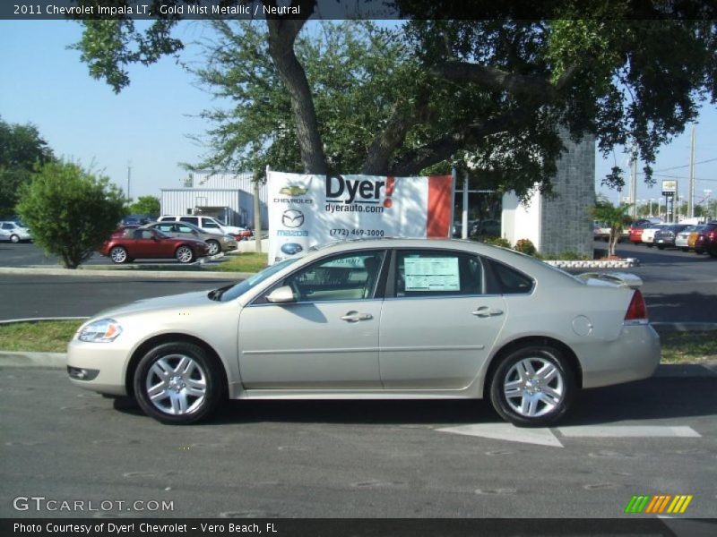 Gold Mist Metallic / Neutral 2011 Chevrolet Impala LT
