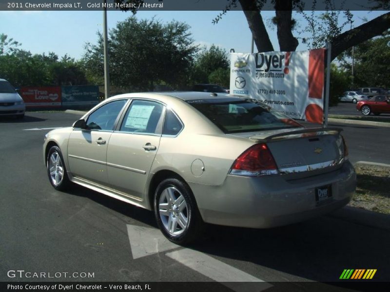 Gold Mist Metallic / Neutral 2011 Chevrolet Impala LT