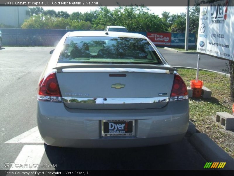 Gold Mist Metallic / Neutral 2011 Chevrolet Impala LT