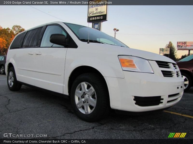 Stone White / Medium Slate Gray/Light Shale 2009 Dodge Grand Caravan SE