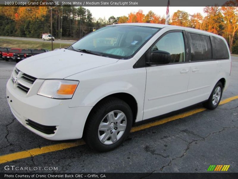 Stone White / Medium Slate Gray/Light Shale 2009 Dodge Grand Caravan SE