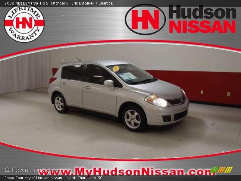 Brilliant Silver / Charcoal 2008 Nissan Versa 1.8 S Hatchback
