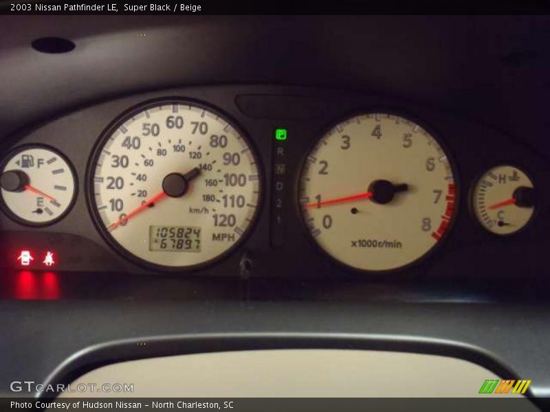 Super Black / Beige 2003 Nissan Pathfinder LE