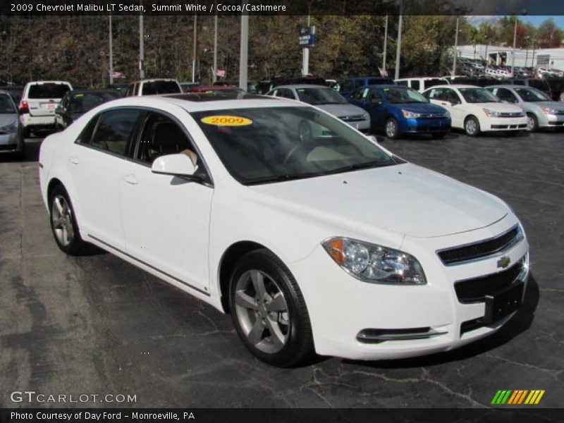 Summit White / Cocoa/Cashmere 2009 Chevrolet Malibu LT Sedan